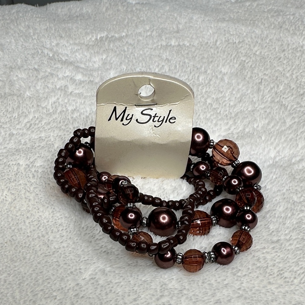My Style Brown Beaded Bracelet Set NWT Boho Beaded Stretchy Bracelets